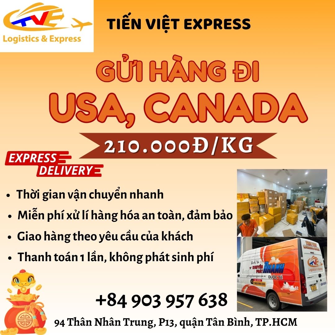 Gửi hàng đi USA, Canada - Tiến Việt Express